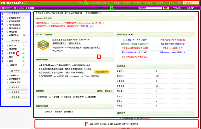 dede隱藏后臺功能